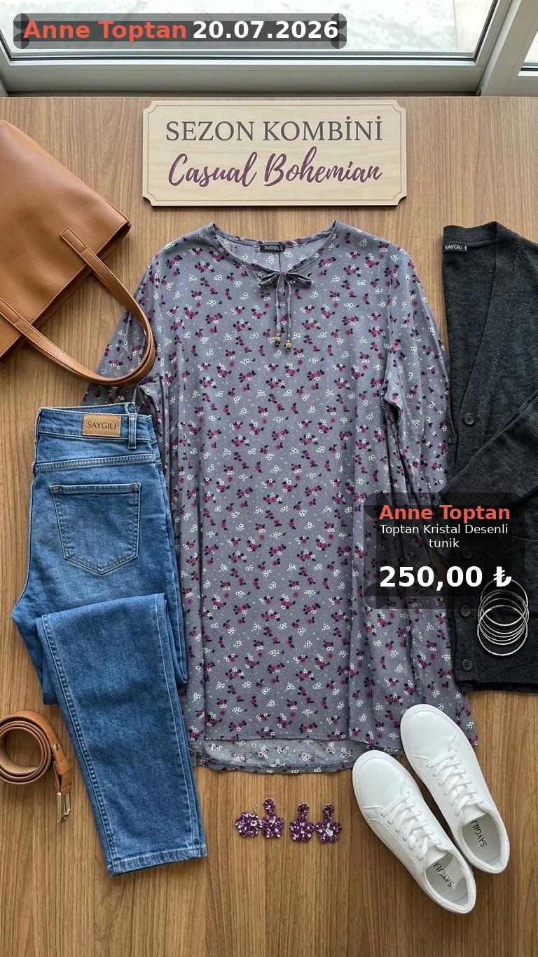 Toptan Kristal Desenli tunik — görsel 5